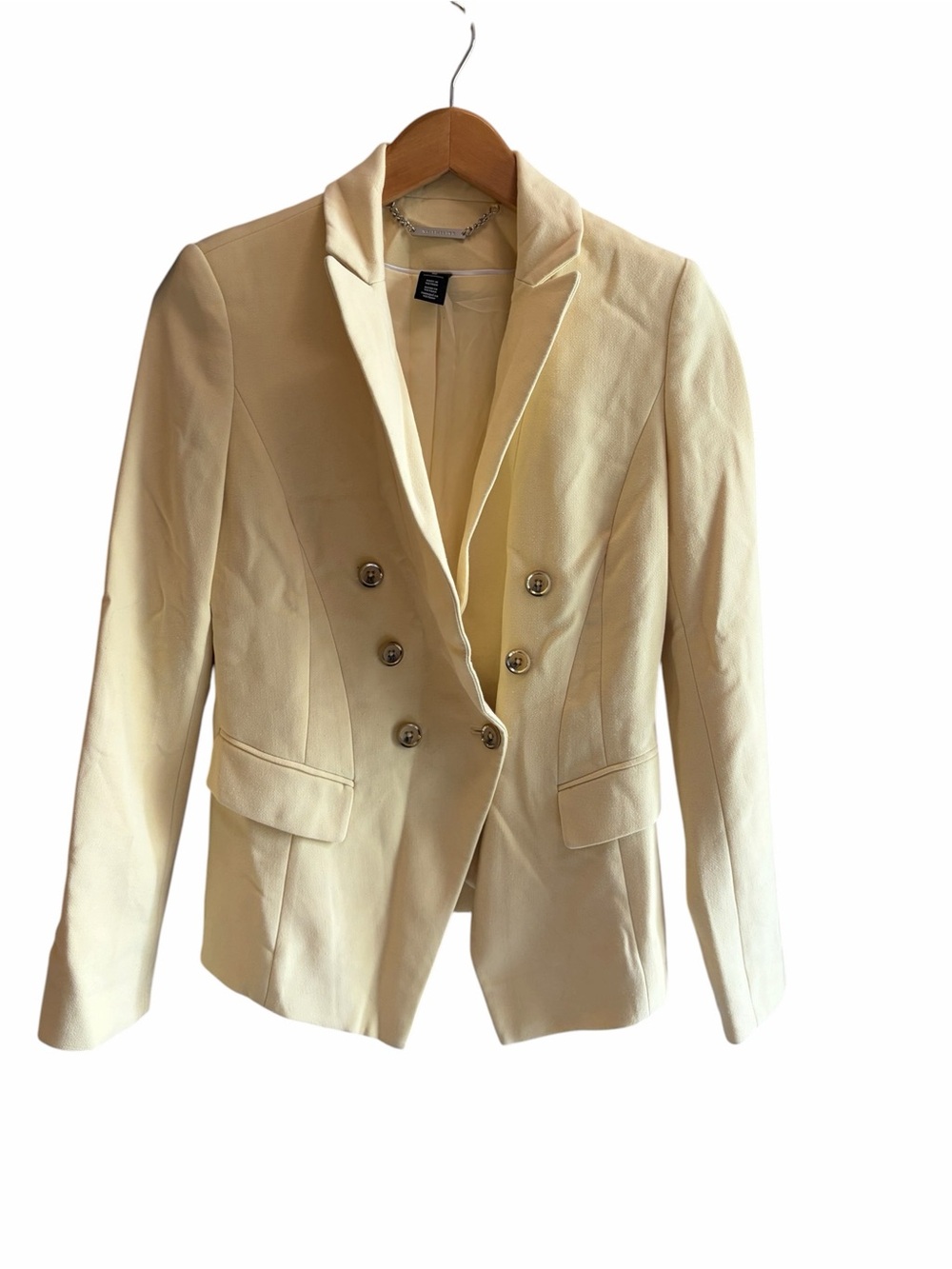 WHITE HOUSE BLACK MARKET Ecru Double Breasted Blazer Jacket - Picture 2 of 7